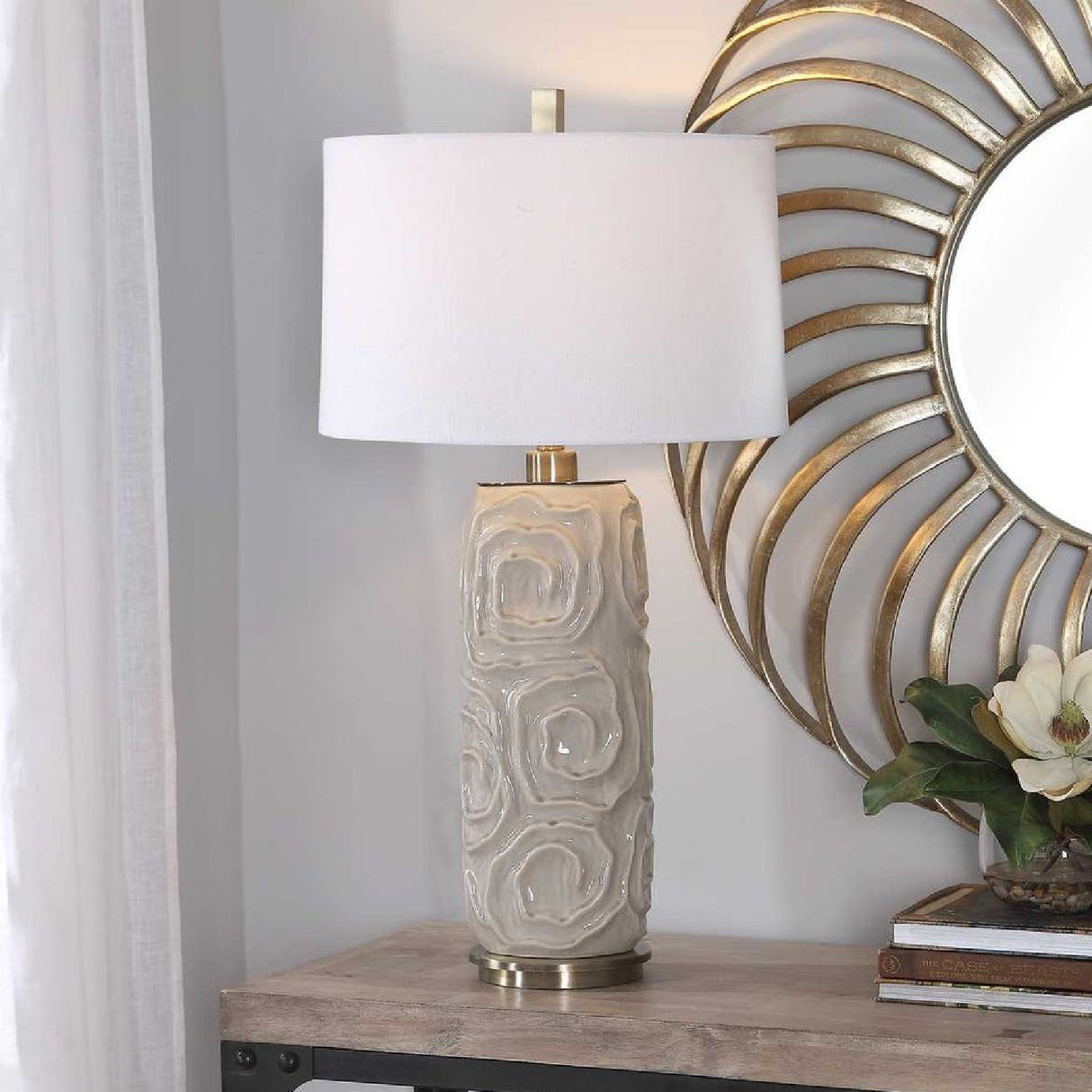 Geometric Patterned Ceramic Table Lamp | Uttermost Zade - www.oroa.com