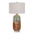 Modern European furniture - Terracotta & Green Ceramic Table Lamp - www.oroa.com