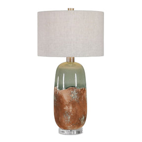 Terracotta & Green Ceramic Table Lamp by Uttermost Maggie