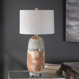 Modern European furniture - Terracotta & Green Ceramic Table Lamp - www.oroa.com