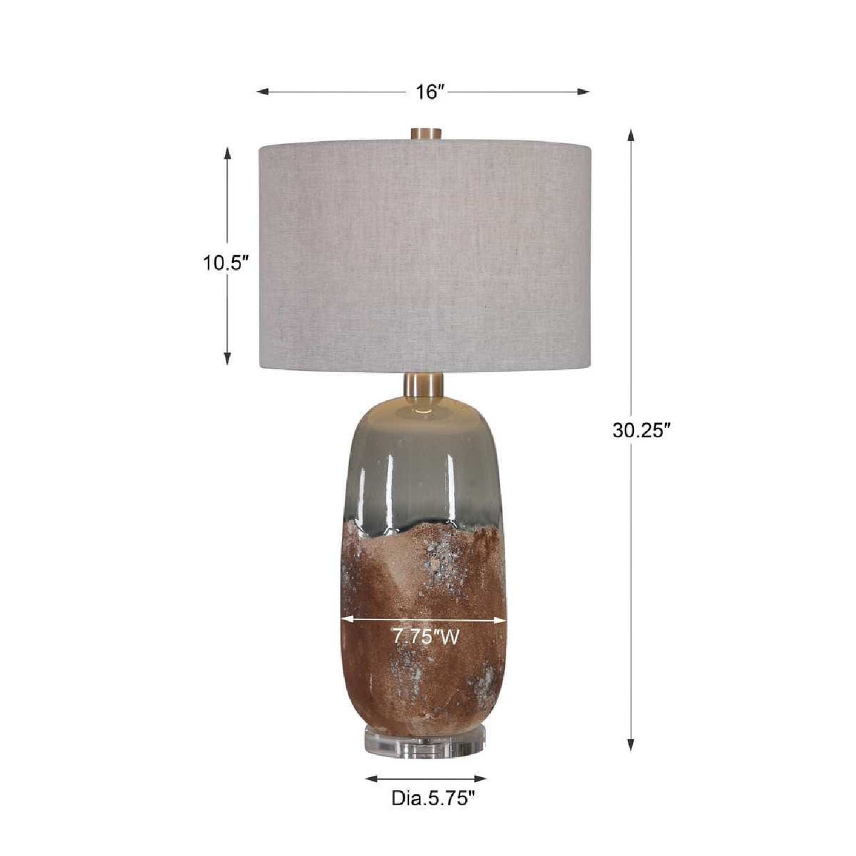  Terracotta & Green Ceramic Table Lamp | Oroa.com