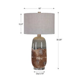 Modern European furniture - Terracotta & Green Ceramic Table Lamp - www.oroa.com