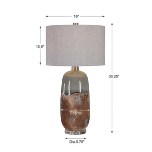   Terracotta & Green Ceramic Table Lamp | Oroa.com