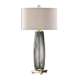 Pleated Gray Glass Table Lamp | Uttermost Vilminore