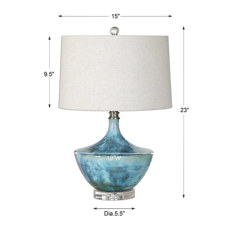 Blue Tie-Dyed Ceramic Table Lamp | Uttermost Chasida
