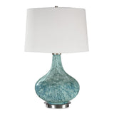 Bulbous Blue Glass Table Lamp | Uttermost Celinda