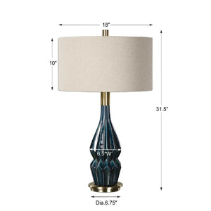   Blue Faceted Ceramic Table Lamp | Oroa.com