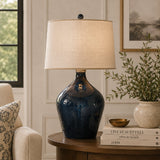 Hammered Blue Glass Table Lamp | Uttermost Lamone