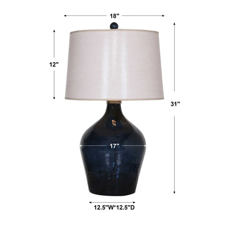 Hammered Blue Glass Table Lamp | Uttermost Lamone
