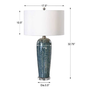   Blue Ceramic Embossed Table Lamp | Oroa.com