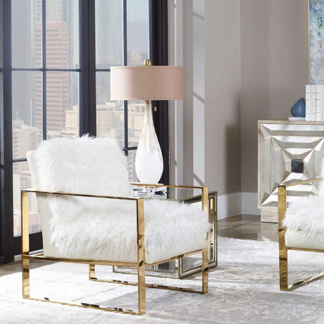 Glass Base Linen Table Lamp | Uttermost Cardoni - www.oroa.com