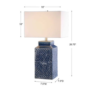   Textured Blue Ceramic Table Lamp | Oroa.com