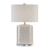 Modern European furniture - Textured Oval Ceramic Table Lamp - www.oroa.com