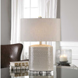 Modern European furniture - Textured Oval Ceramic Table Lamp - www.oroa.com