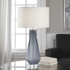   Twisted Gray Glass Table Lamp | Oroa.com