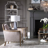Modern European furniture - Twisted Gray Glass Table Lamp - www.oroa.com