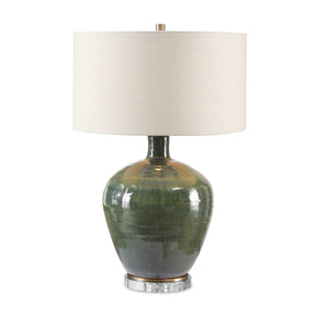 Green Glazed Ceramic Table Lamp by Uttermost Elva