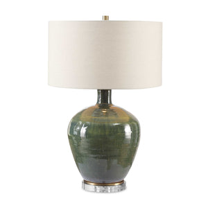   Green Glazed Ceramic Table Lamp | Oroa.com