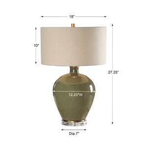   Green Glazed Ceramic Table Lamp | Oroa.com