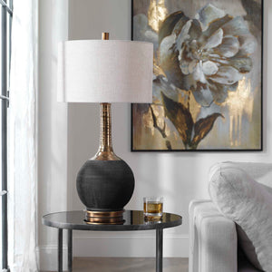   Rounded Black Ceramic Table Lamp | Oroa.com