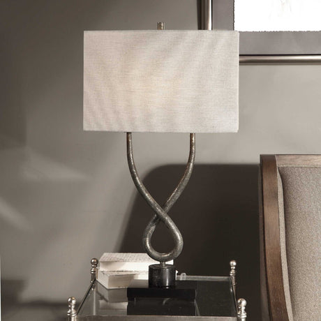 Twisted Aged Silver Table Lamp | Uttermost Talema