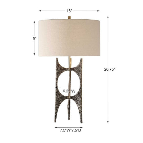 Hammered Cast Iron Table Lamp | Uttermost Goldia