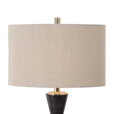 Hourglass Black Marble Table Lamp | Uttermost Alastair