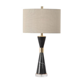 Modern European furniture - Hourglass Black Marble Table Lamp by Uttermost Alastair - www.oroa.com