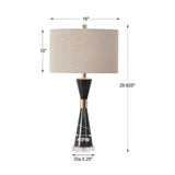 Hourglass Black Marble Table Lamp | Uttermost Alastair