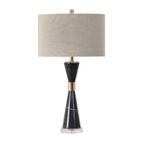 Hourglass Black Marble Table Lamp | Uttermost Alastair