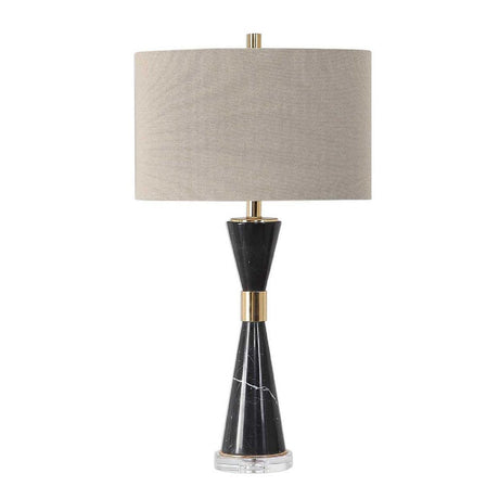 Hourglass Black Marble Table Lamp | Uttermost Alastair