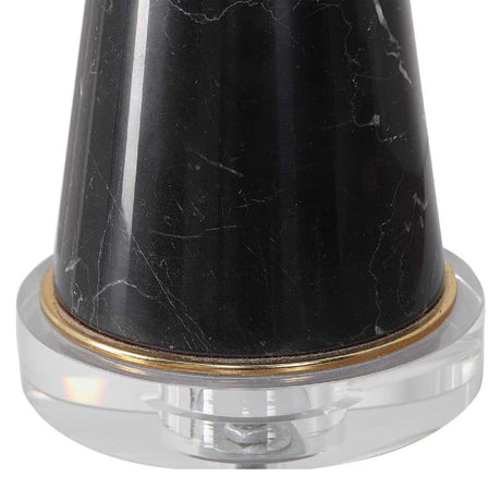 Hourglass Black Marble Table Lamp | Uttermost Alastair