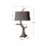 Modern European furniture - Brown Suede Shade Table Lamp by Uttermost Stag Horn - www.oroa.com