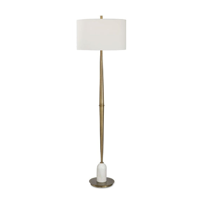 Tapered Antique Brass Floor Lamp | Uttermost Minette - www.oroa.com
