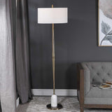 Tapered Antique Brass Floor Lamp | Uttermost Minette - www.oroa.com