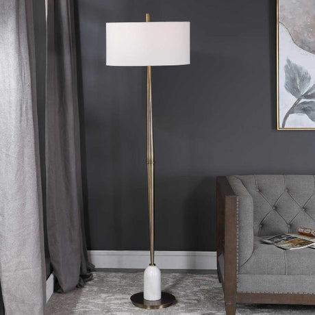 Tapered Antique Brass Floor Lamp | Uttermost Minette - www.oroa.com