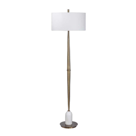 Tapered Antique Brass Floor Lamp | Uttermost Minette - www.oroa.com