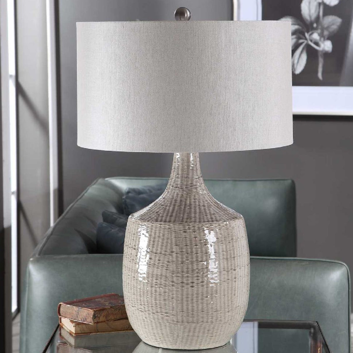   Gray Ceramic Table Lamp | Oroa.com
