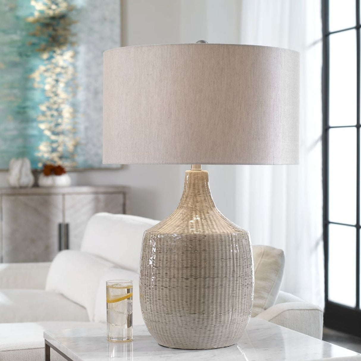   Gray Ceramic Table Lamp | Oroa.com