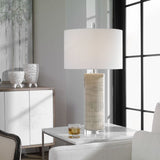 Modern European furniture - Beige Glazed Ceramic Table Lamp - www.oroa.com