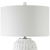 White Ceramic Grid Table Lamp | Uttermost Caelina