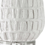 White Ceramic Grid Table Lamp | Uttermost Caelina