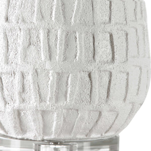   White Ceramic Grid Table Lamp | Oroa.com