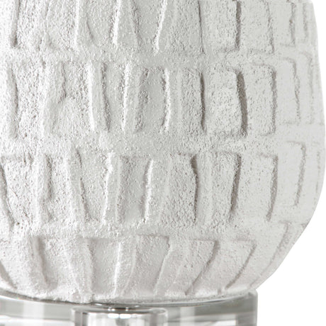 White Ceramic Grid Table Lamp | Uttermost Caelina