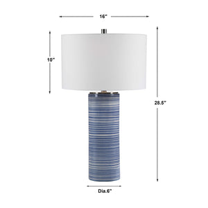   Blue Stripes Ceramic Table Lamp | Oroa.com