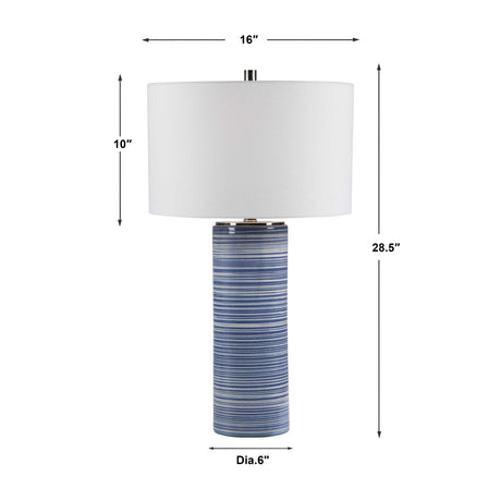 Blue Stripes Ceramic Table Lamp | Uttermost Montauk