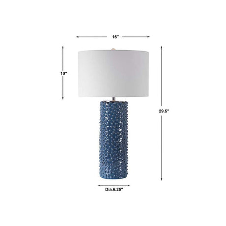 Blue Textured Ceramic Table Lamp | Uttermost Ciji