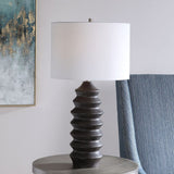 Modern European furniture - Rustic Black Wood Table Lamp - www.oroa.com