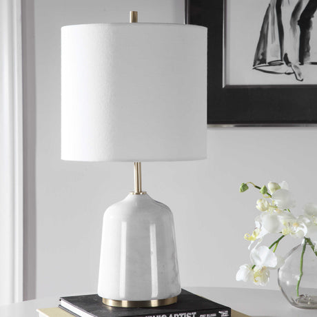 Modern European furniture - White Marble Table Lamp - www.oroa.com