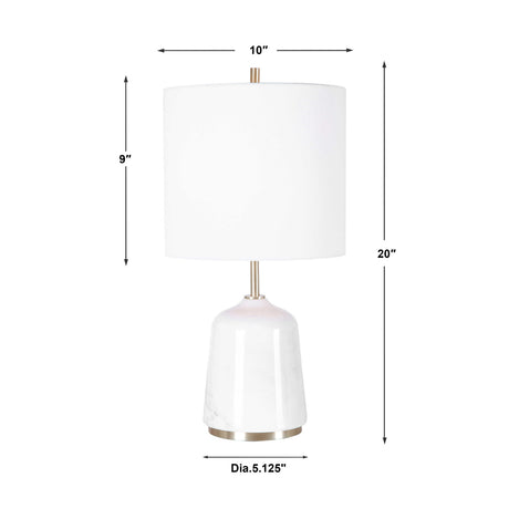 Modern European furniture - White Marble Table Lamp - www.oroa.com